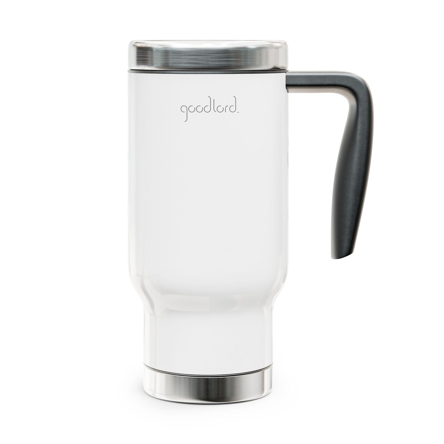 14oz Stainless Steel Travel Mug with Handle — Logo Cross Symbol