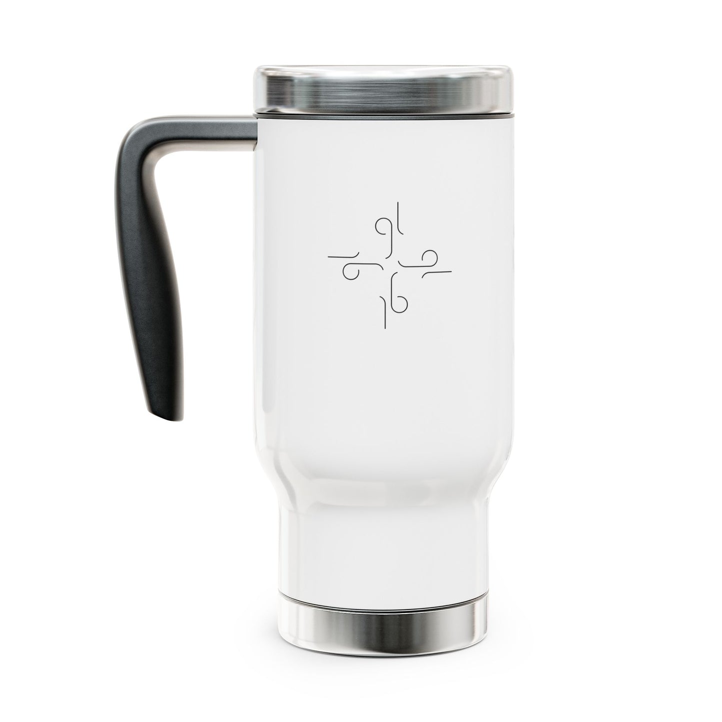 14oz Stainless Steel Travel Mug with Handle — Logo Cross Symbol